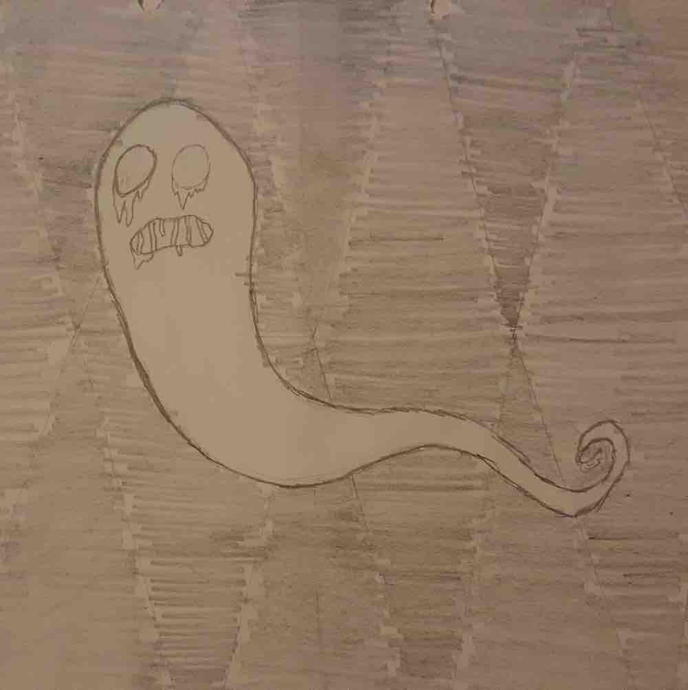 Pencil drawing of a gooey ghoul