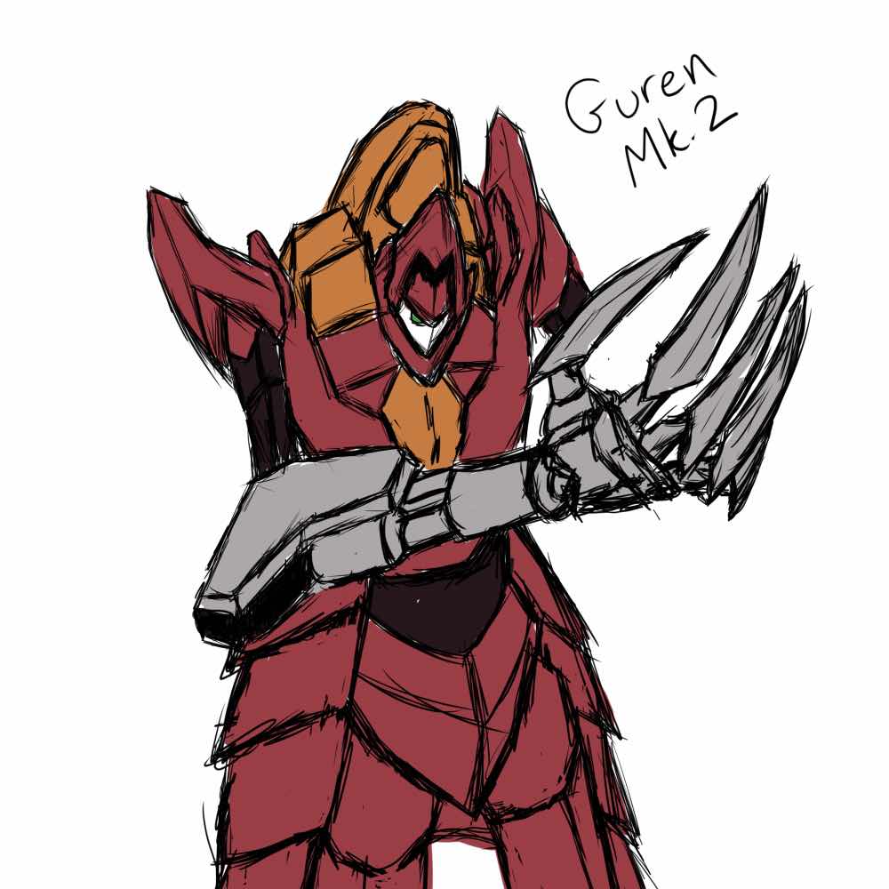 Digital sketch of the Guren Mark 2 (Code Geass)