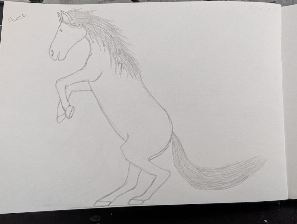 Horse (Rearing) Pencil Sketch